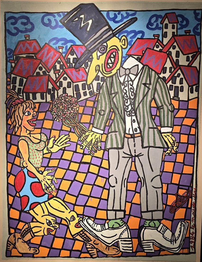 Combas robert acrylique sur toile 153x120cm L'amou - Copie Combas-Robert-l'amoureux-de-la-blonde-acrylique-sur-toile-153x120-cm-1984