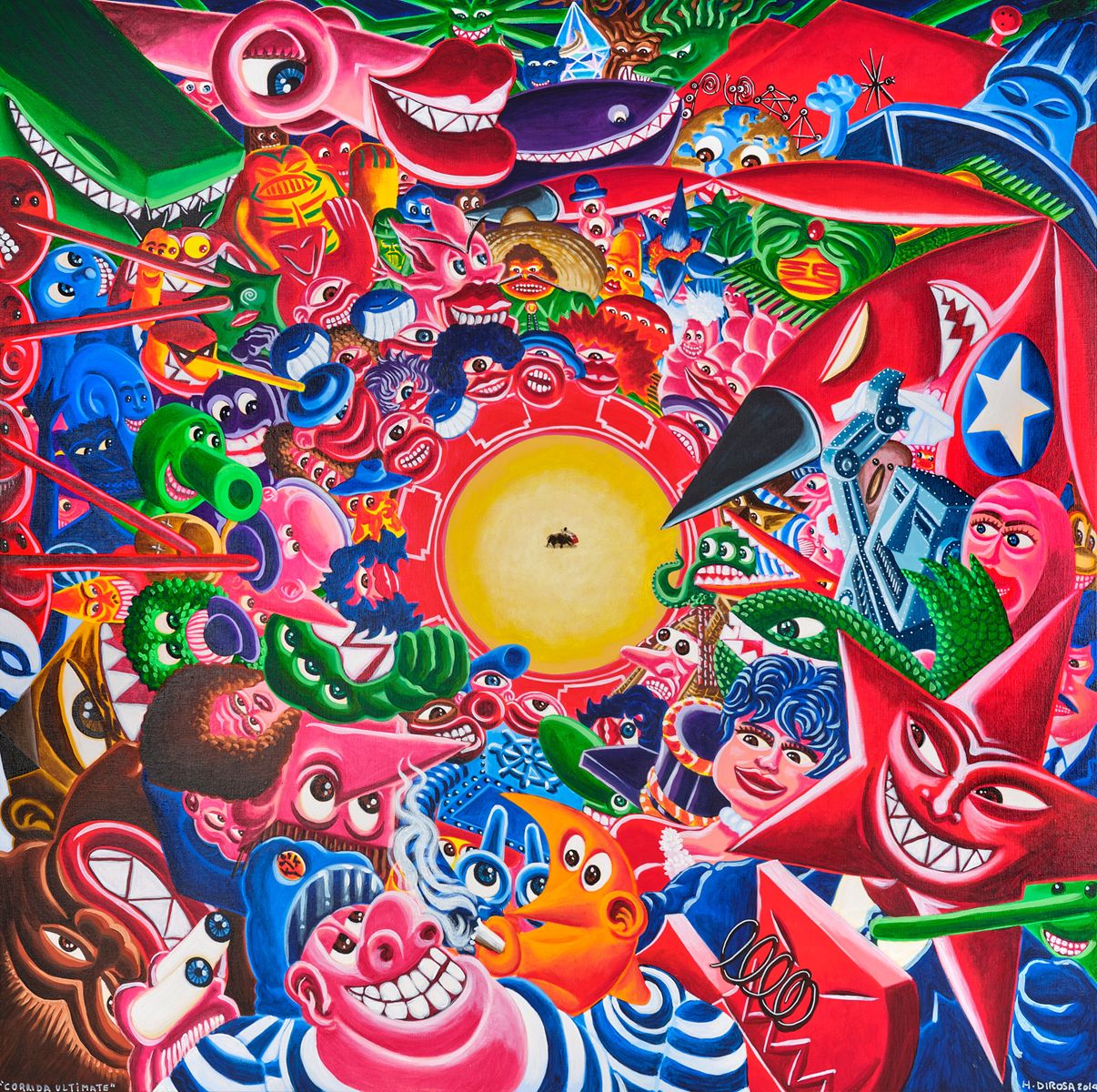 Herve-Di-Rosa-Acrylique-sur-toile-205x98cm-Mascarade-sous-marine Di Rosa Hervé Corrida ultimate Acrylique sur toile 180x180 cm 2014