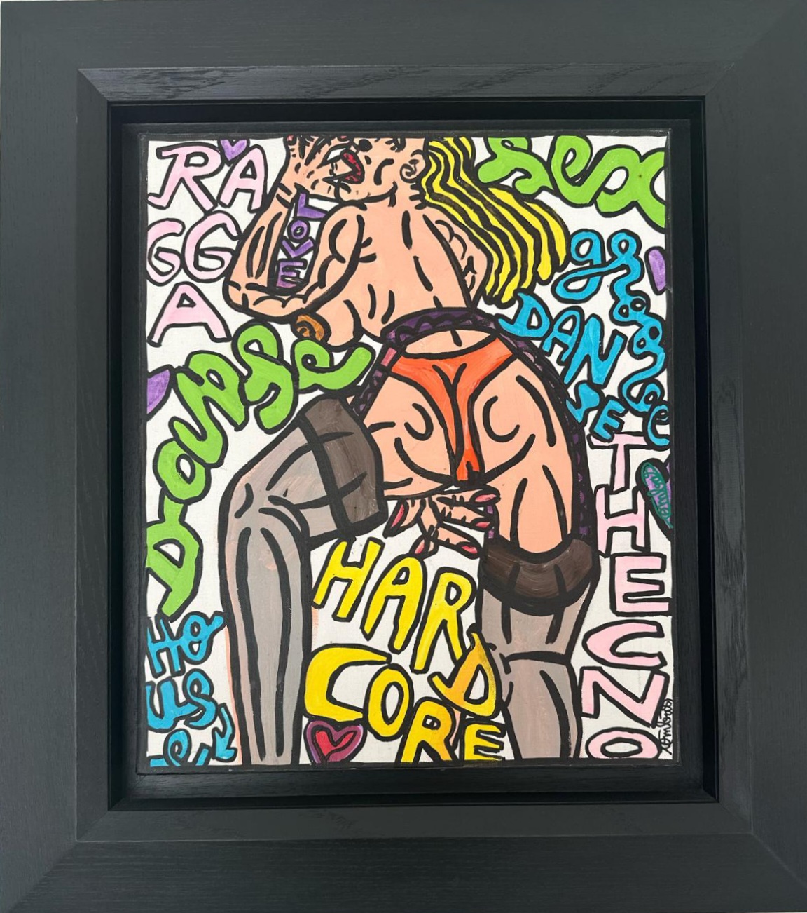 Robert-Combas- acrylique- sur- toile- 46x38-cm ragga- dance- de- 1996 Robert-Combas-acrylique-sur-toile-Ragga dance-46x38-cm-1996