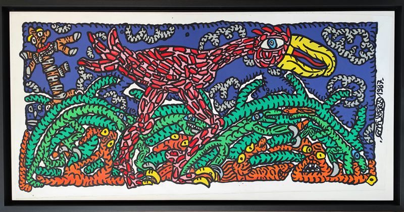 Robert-Combas- Monsieur- Roico- acrylique- sur- toile-83x160cm-1987 Robert-Combas- Monsieur- Roico- acrylique- sur-toile-83x160cm-1987