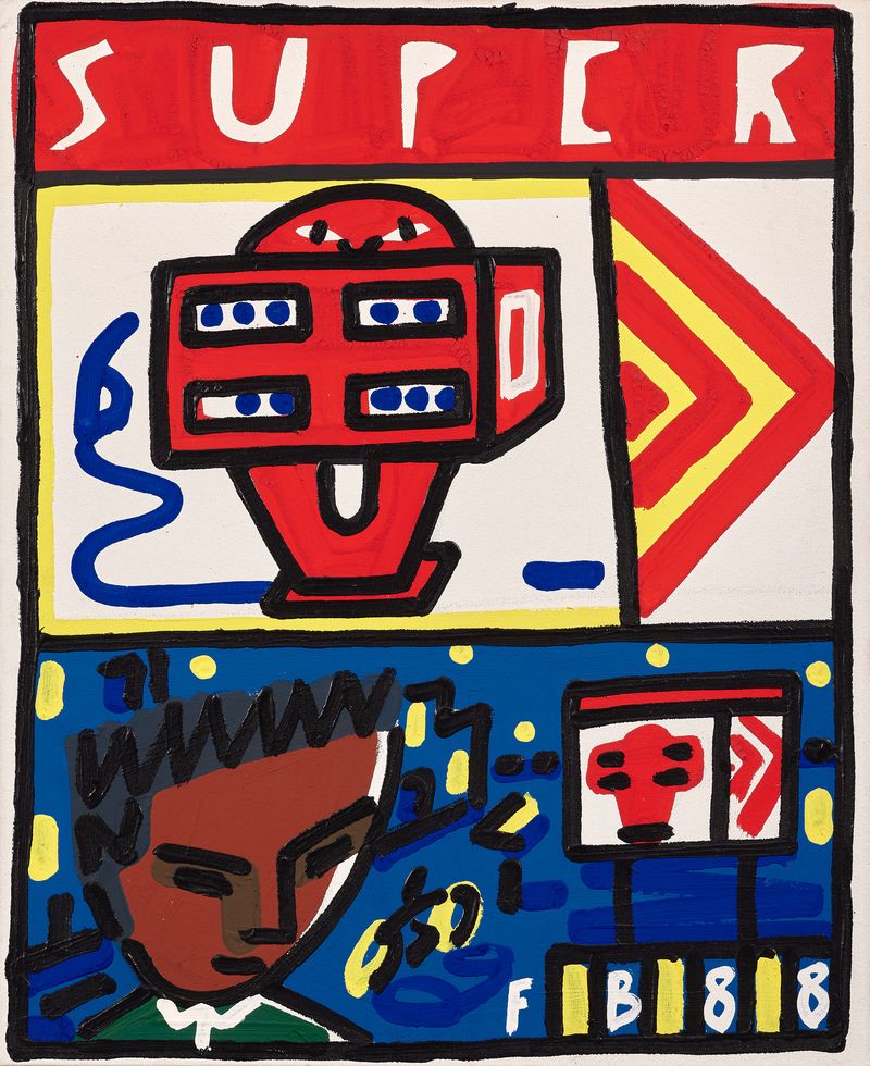 Boisrond Francois acrylique sur toile 65x54cm Sans titre de 1988 Boisrond Francois acrylique sur toile 65x54cm Sans titre de 1988